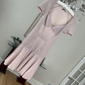 Alexander McQueen Elegant Pink Short Sleeve Dress 💗 Gorgeous fabric and details.